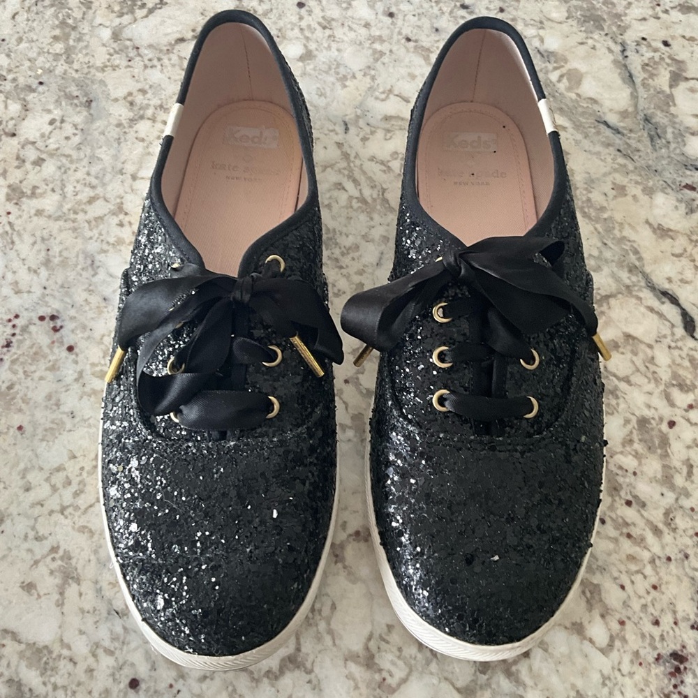 kate spade Black Sequin Champion Sneakers